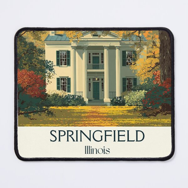 Item preview, Springfield Illinois Vintage Travel Poster | Historic Capital Art designed and sold by TuncGK.
