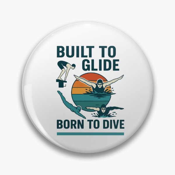 Item preview, Built to Glide – Retro Swim Stroke Graphic designed and sold by Gravly.