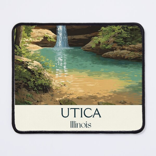 Item preview, Utica Illinois Vintage Travel Poster | Starved Rock State Park Art designed and sold by TuncGK.