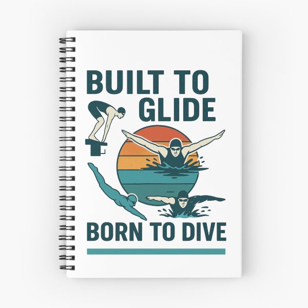Item preview, Built to Glide – Retro Swim Stroke Graphic designed and sold by Gravly.