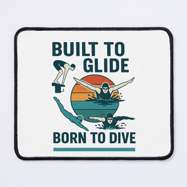 Item preview, Built to Glide – Retro Swim Stroke Graphic designed and sold by Gravly.