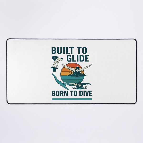 Item preview, Built to Glide – Retro Swim Stroke Graphic designed and sold by Gravly.
