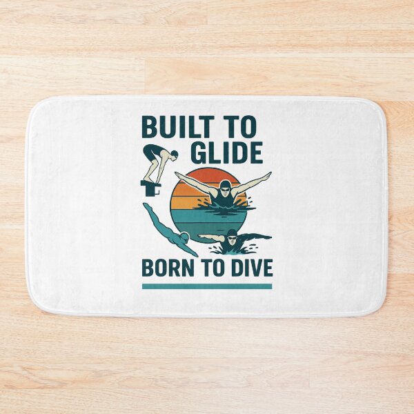 Item preview, Built to Glide – Retro Swim Stroke Graphic designed and sold by Gravly.