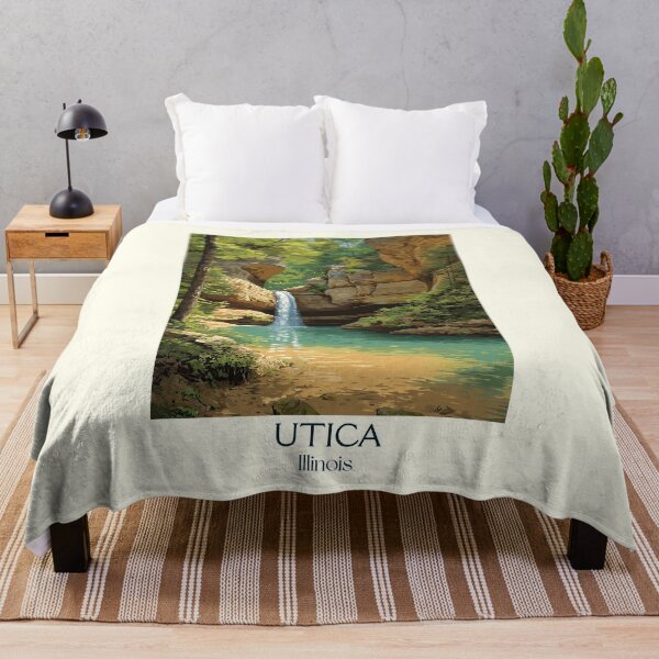 Item preview, Utica Illinois Vintage Travel Poster | Starved Rock State Park Art designed and sold by TuncGK.