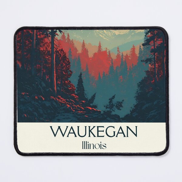 Item preview, Waukegan Illinois Vintage Travel Poster | Lake Michigan Scenery designed and sold by TuncGK.