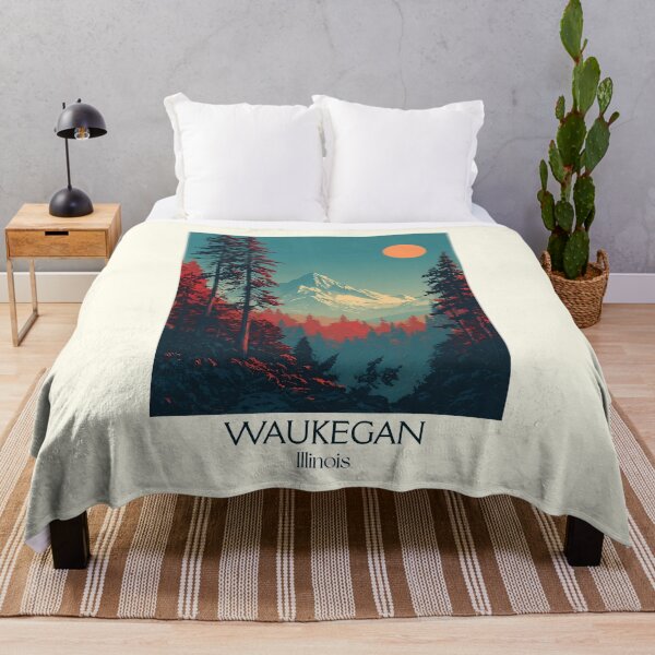 Item preview, Waukegan Illinois Vintage Travel Poster | Lake Michigan Scenery designed and sold by TuncGK.