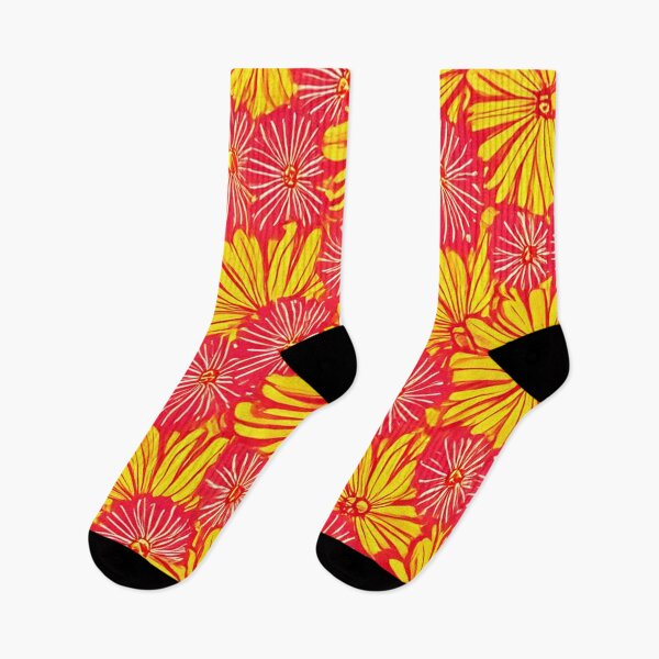 Item preview, Bright Yellow and Pink Floral Pattern designed and sold by SassyArtistry.