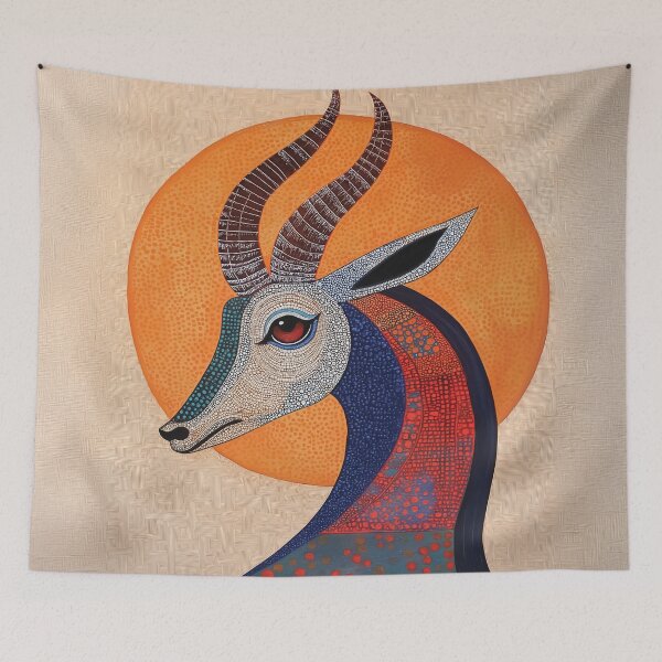 Item preview, A beautiful artistic design of an antelope with a radial composition. designed and sold by HEMRO.