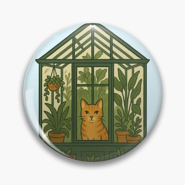 Item preview, Cat in the Greenhouse – Cozy Greenhouse Plant Lover Sticker designed and sold by Feral Confetti.