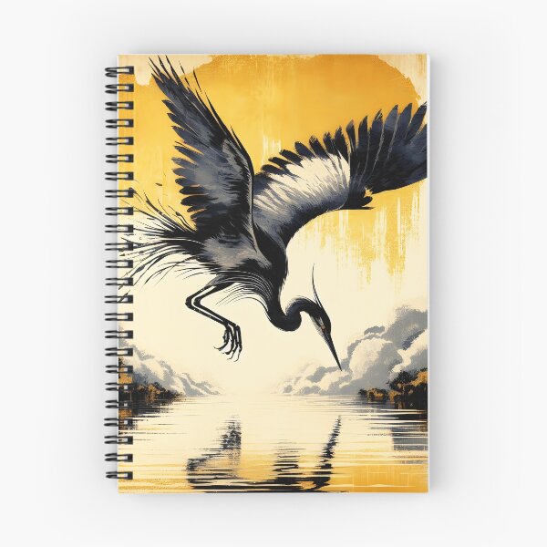 Item preview, Charcoal Heron Diving, Ai Generated Art  designed and sold by ACC .