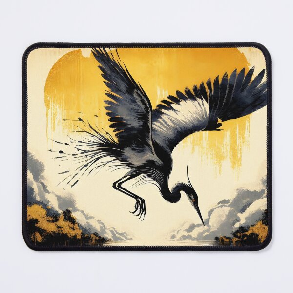 Item preview, Charcoal Heron Diving, Ai Generated Art  designed and sold by ACC .