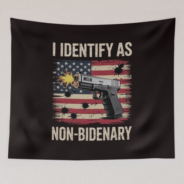Item preview, Gun American Flag I Identify As Non-Bidenary designed and sold by sheenmi.