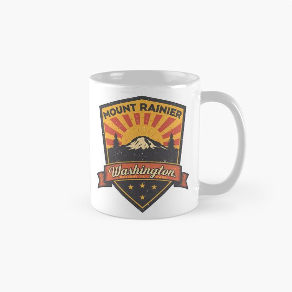Item preview, Vintage retro sunset Mount Rainier National Park Washington mountains mt rainer designed and sold by SkeletonsDanger.