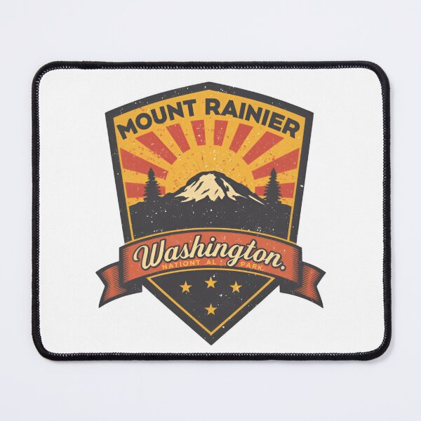 Item preview, Vintage retro sunset Mount Rainier National Park Washington mountains mt rainer designed and sold by SkeletonsDanger.