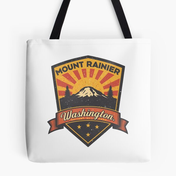 Item preview, Vintage retro sunset Mount Rainier National Park Washington mountains mt rainer designed and sold by SkeletonsDanger.