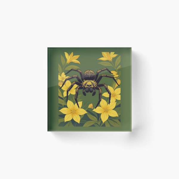 Item preview, Wolf Spider Surrounded By Yellow Jasmine Flowers designed and sold by taiche.
