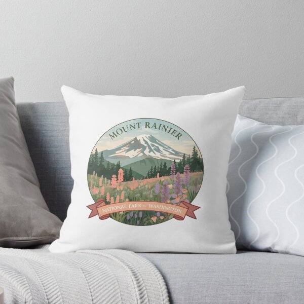 Item preview, Retro Flowers Florals Mount Rainier National Park Washington wilderness mt rainer designed and sold by SkeletonsDanger.