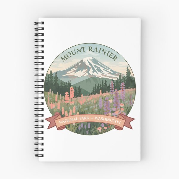 Item preview, Retro Flowers Florals Mount Rainier National Park Washington wilderness mt rainer designed and sold by SkeletonsDanger.