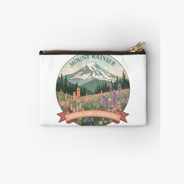 Item preview, Retro Flowers Florals Mount Rainier National Park Washington wilderness mt rainer designed and sold by SkeletonsDanger.