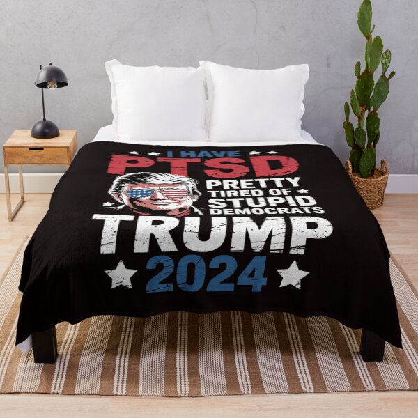 Item preview, I Have PTSD Pretty Tired of Stupid Democrats - Trump 2024 designed and sold by sheenmi.