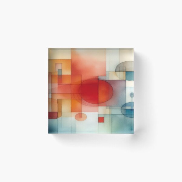 Item preview, Geometric Watercolor Flow – Rothko-style watercolor art with warm shapes and quiet colors designed and sold by FotoworldEdel.