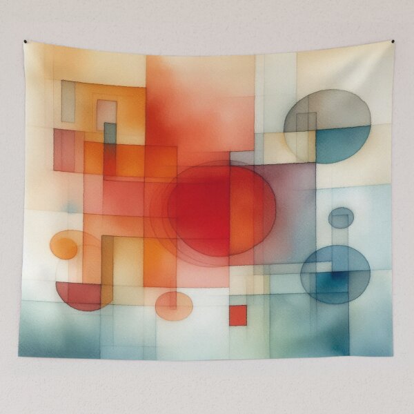 Item preview, Geometric Watercolor Flow – Rothko-style watercolor art with warm shapes and quiet colors designed and sold by FotoworldEdel.