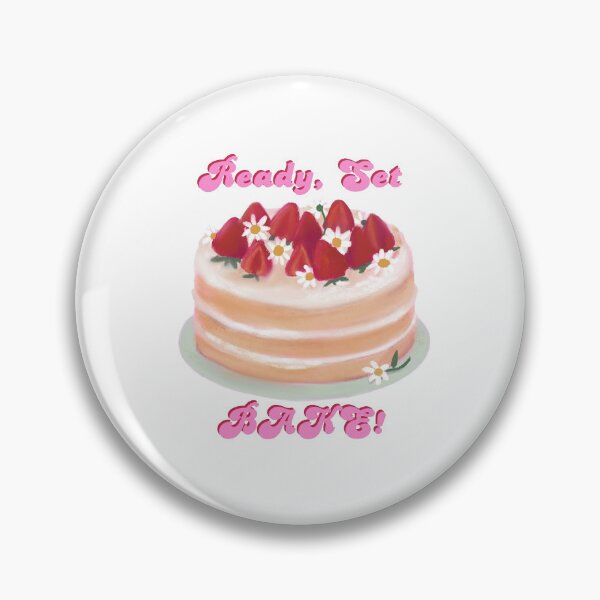 Item preview, Strawberry Cake "Ready Set Bake" Sticker designed and sold by jane-sol.