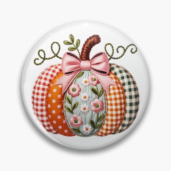Item preview, Embroidered Pumpkin - White designed and sold by FoxfireStardust.