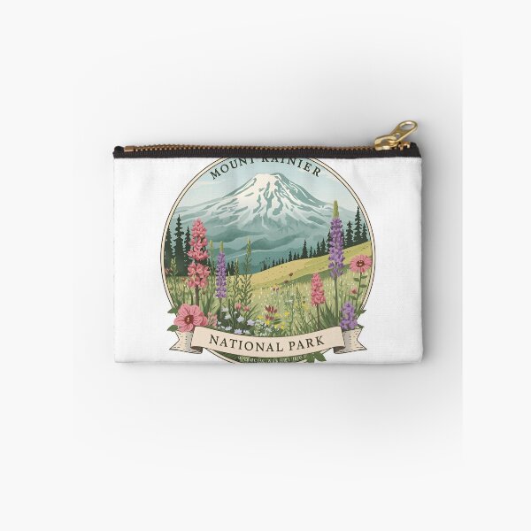 Item preview, Retro Flowers Florals Mount Rainier National Park Washington hiking adventure mt rainer designed and sold by SkeletonsDanger.