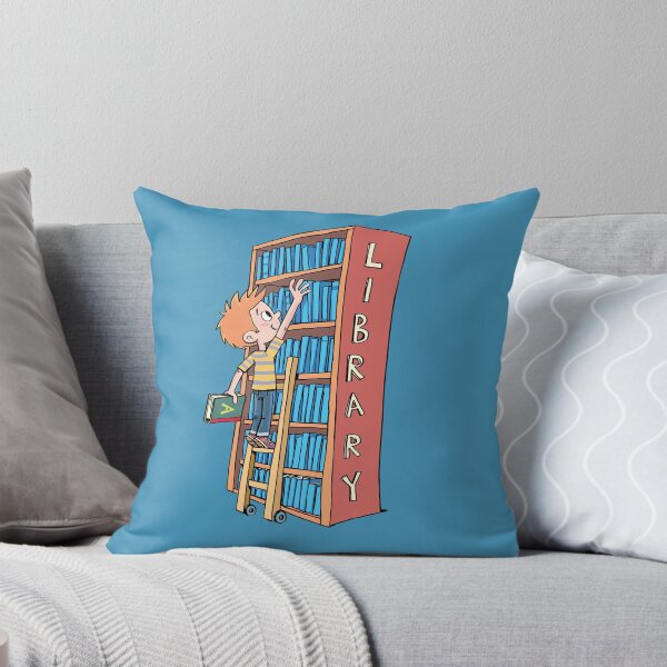 Item preview, boy stands on a ladder in the library and chooses a book designed and sold by duxpavlic.