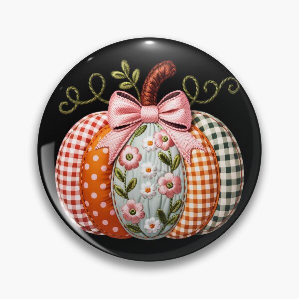 Item preview, Embroidered Pumpkin - Black designed and sold by FoxfireStardust.