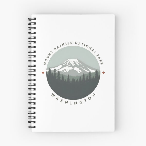 Item preview, Vintage Retro Trees Florals Mount Rainier National Park Washington adventures mt rainer designed and sold by SkeletonsDanger.