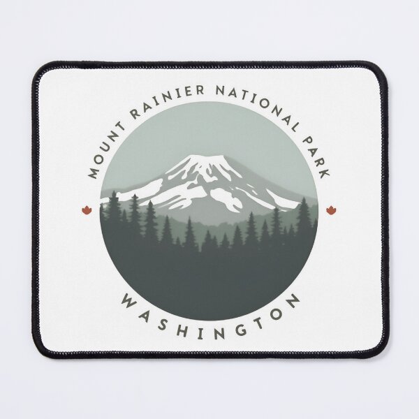 Item preview, Vintage Retro Trees Florals Mount Rainier National Park Washington adventures mt rainer designed and sold by SkeletonsDanger.