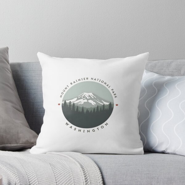 Item preview, Vintage Retro Trees Florals Mount Rainier National Park Washington adventures mt rainer designed and sold by SkeletonsDanger.