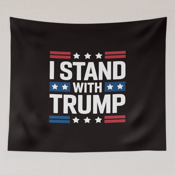 Item preview, I Stand With Trump American Flag USA Trump Supporter designed and sold by sheenmi.