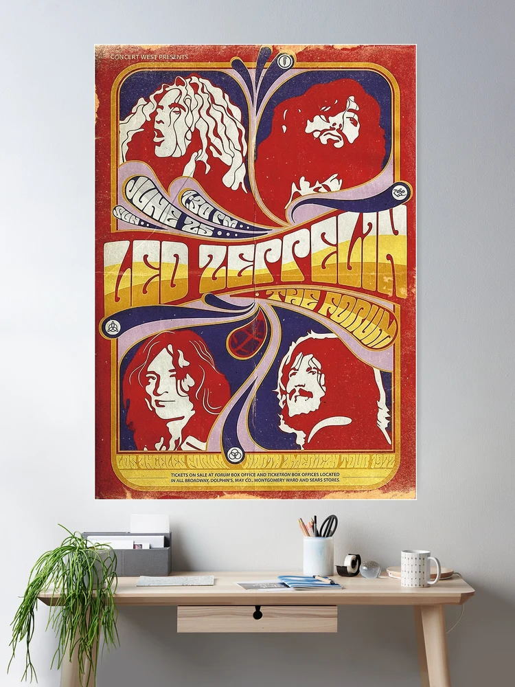 1970s Psychedelic Rock Legends Retro Concert Poster Print