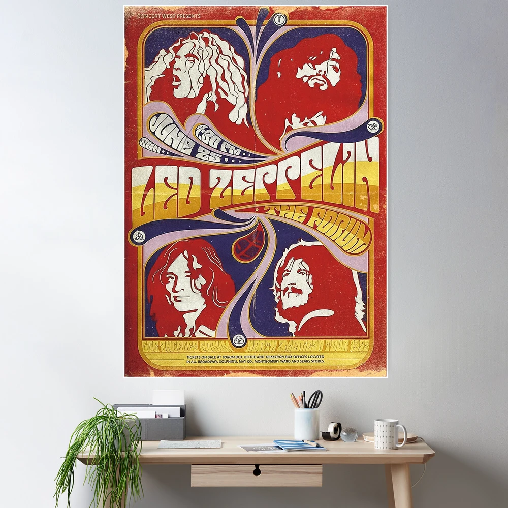 1970s Psychedelic Rock Legends Retro Concert Poster Print