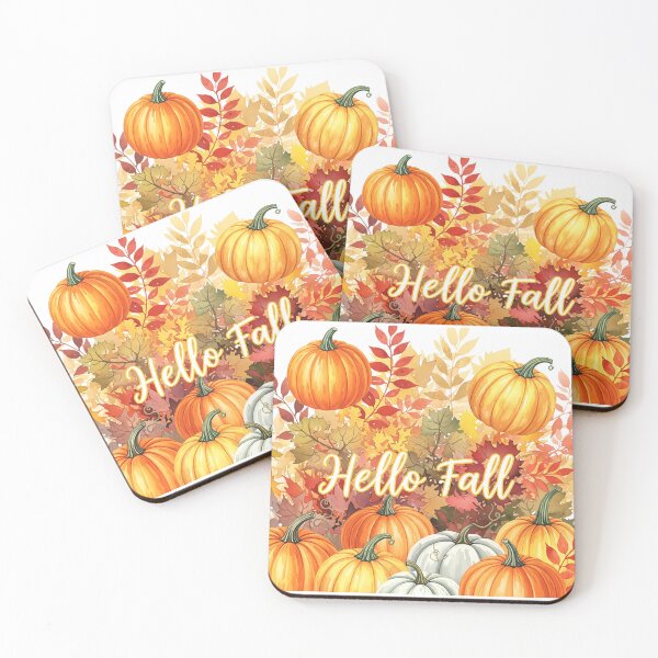 Item preview, "Hello Fall" Pumpkin & Leaf Cluster Design designed and sold by naughty-raccoon.