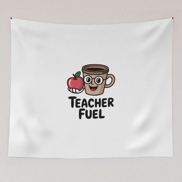 Item preview, Teacher Fuel Funny Coffee Cup Cartoon Design designed and sold by Enea Kelo.