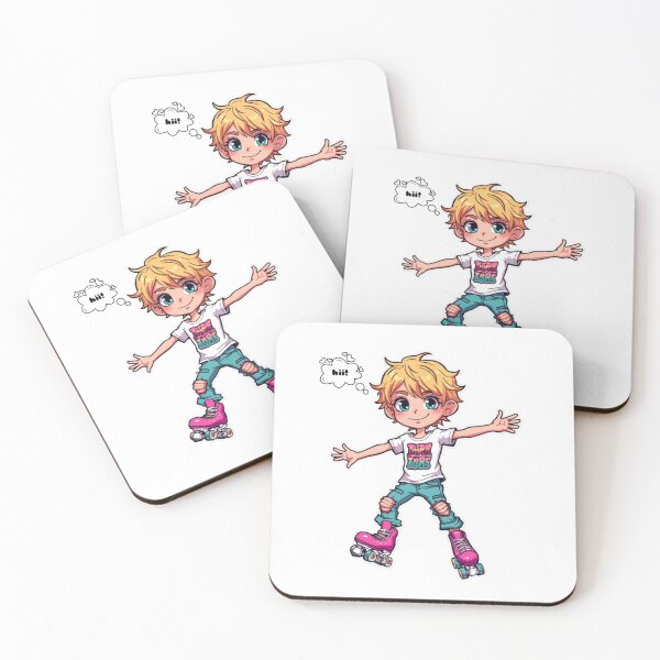 Aperçu de l'œuvre Joyeux patineur à roulettes kawaii créée et vendue par Ommash.