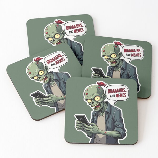 Item preview, Funny Zombie Meme with Brains and Smartphone designed and sold by HasHs.