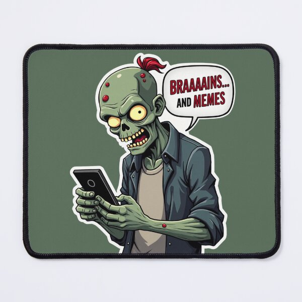 Item preview, Funny Zombie Meme with Brains and Smartphone designed and sold by HasHs.