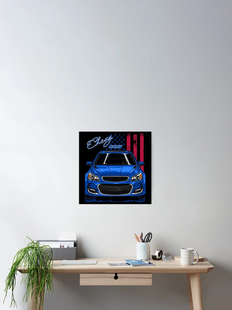 Thumbnail 2 of 3, Poster, Blue Chevy SS designed and sold by RAS-77.