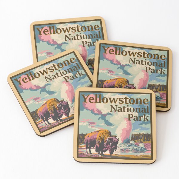 Artikelvorschau, Old Faithful im Yellowstone-Nationalpark, Retro-Design entworfen und verkauft von CHC-Design.