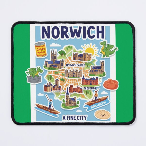 Item preview, Norwich A Fine City UK Travel Souvenir Sticker designed and sold by Patterned by Pixels.