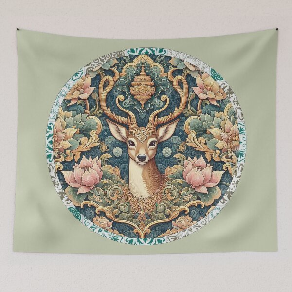 Item preview, Deer and Lotus Pattern, Unforgettable Thai Symbol designed and sold by Vanich-Panich.