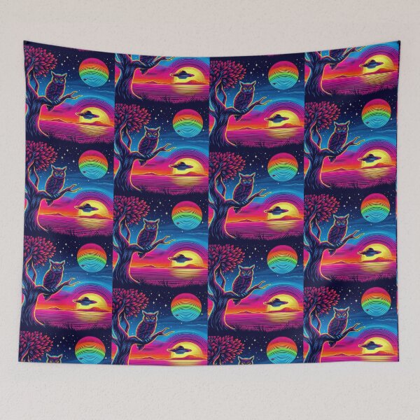 Item preview, Cute owl and ufo  designed and sold by Dogandesighn.