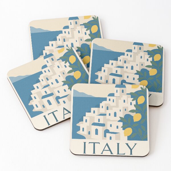 Item preview, Minimalistic poster of an Italian town with buildings and plants designed and sold by Silbays.