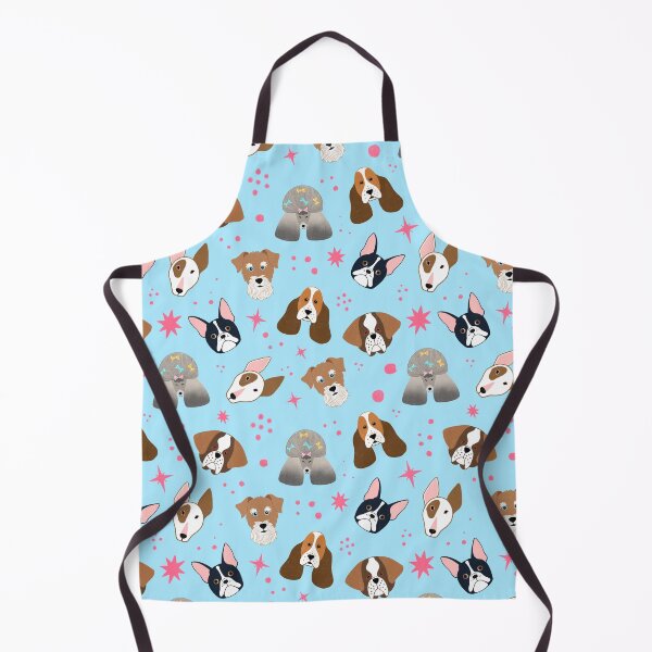 Item preview, Cute Dog Faces Seamless Pattern—Light Blue Background designed and sold by DazziDazzi.