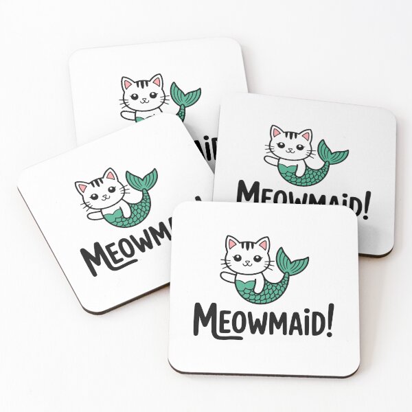 Item preview, Meowmaid! Cute Mermaid Cat Pun designed and sold by PMCreative.
